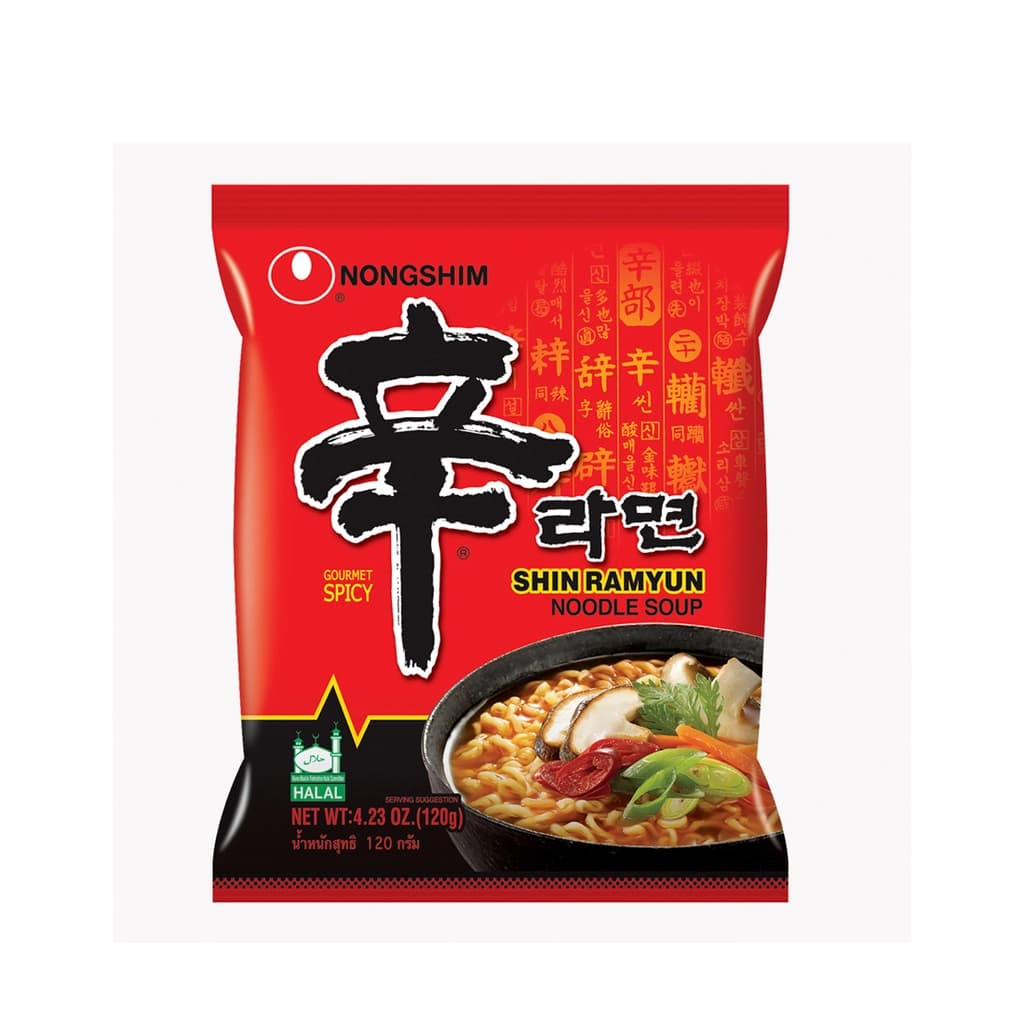 Nong Shim Shin Ramyun Noodle Soup Gourmet Spicy 120G.