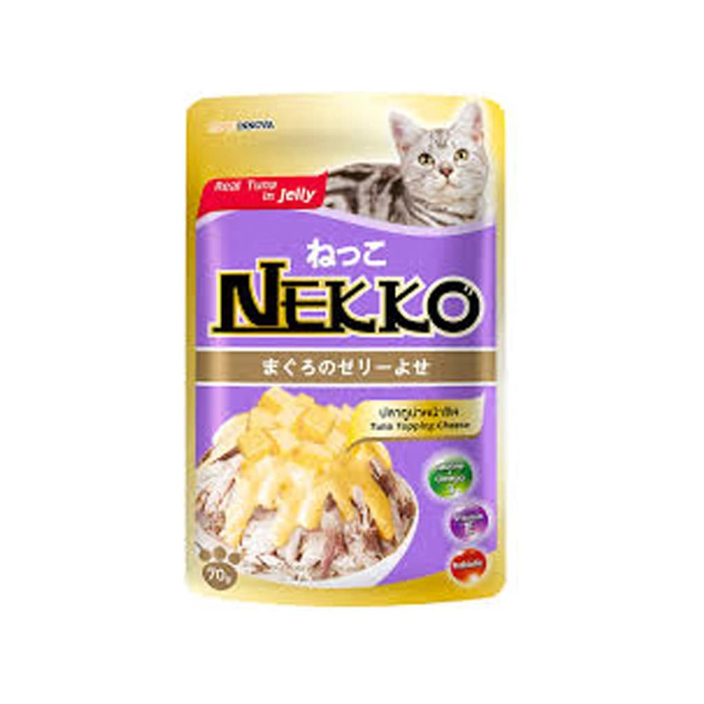 เน็กโกะ อาหารเปียกแมว แบบซอง รสทูน่าหน้าชีสในเยลลี่ 70ก.