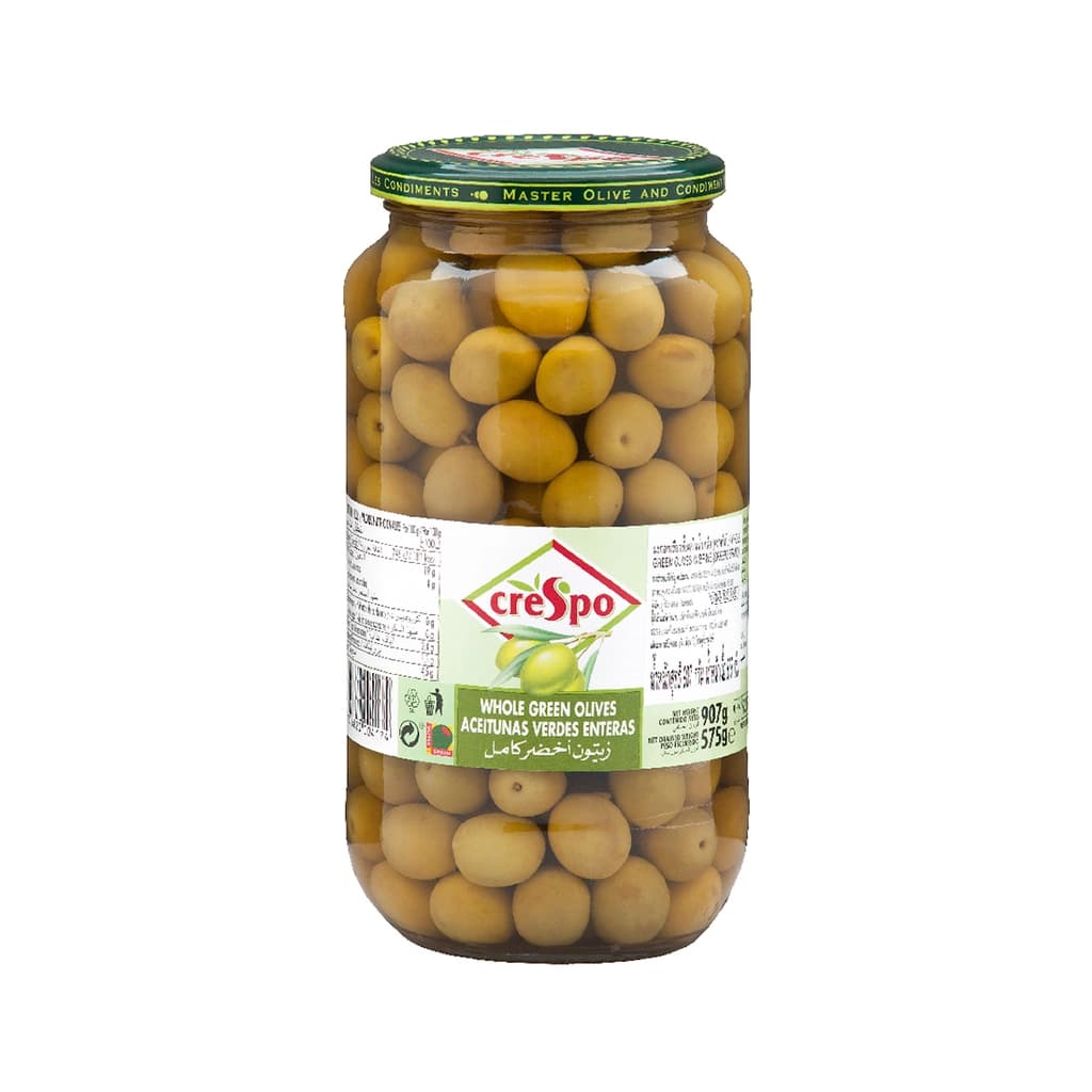Crespo Whole Green Olives 907G.