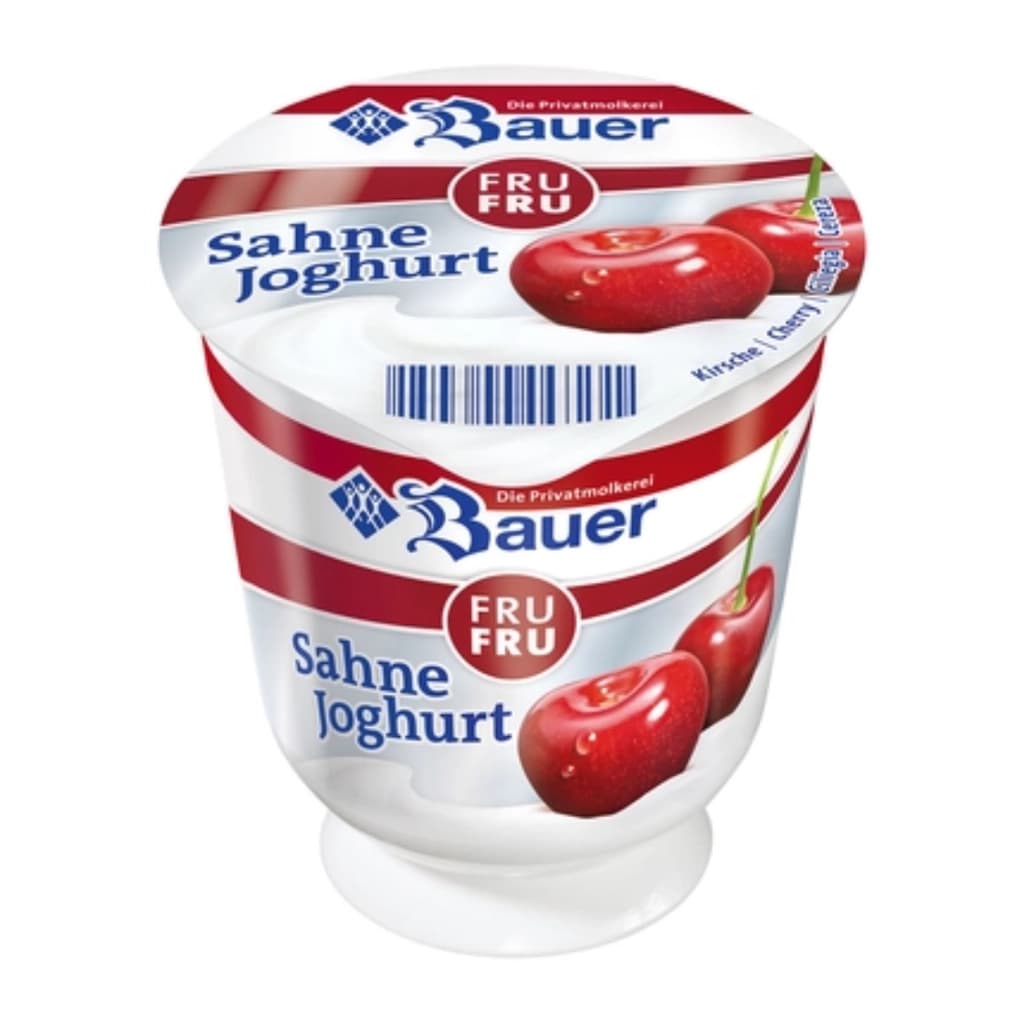 Bauer Sahne Yoghurt Cherry Flavour 150G.