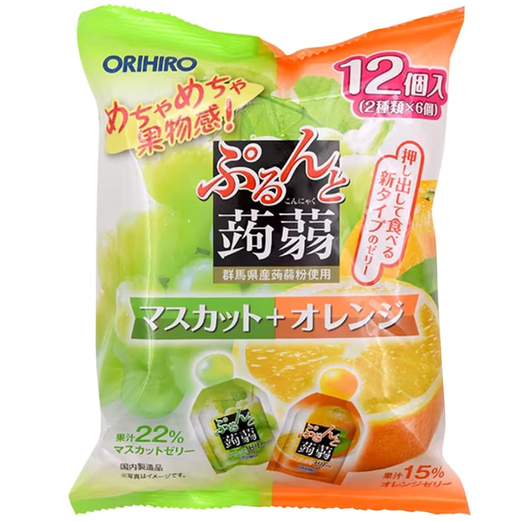 ORIHIRO Konjac Jelly Orange & Grape Flavor 240g.