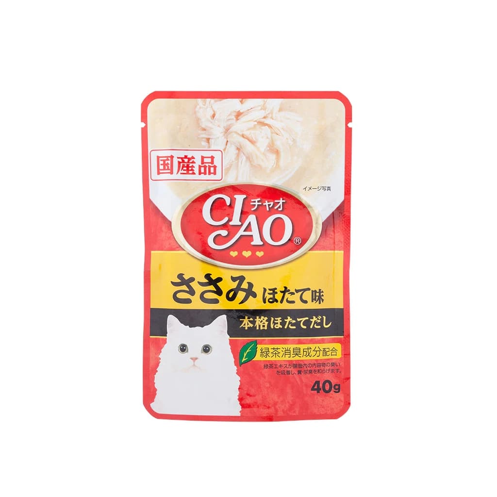 เชาชูหรุโตะ อาหารแมวเนื้อสันในไก่รสหอยเชลล์ 40ก.