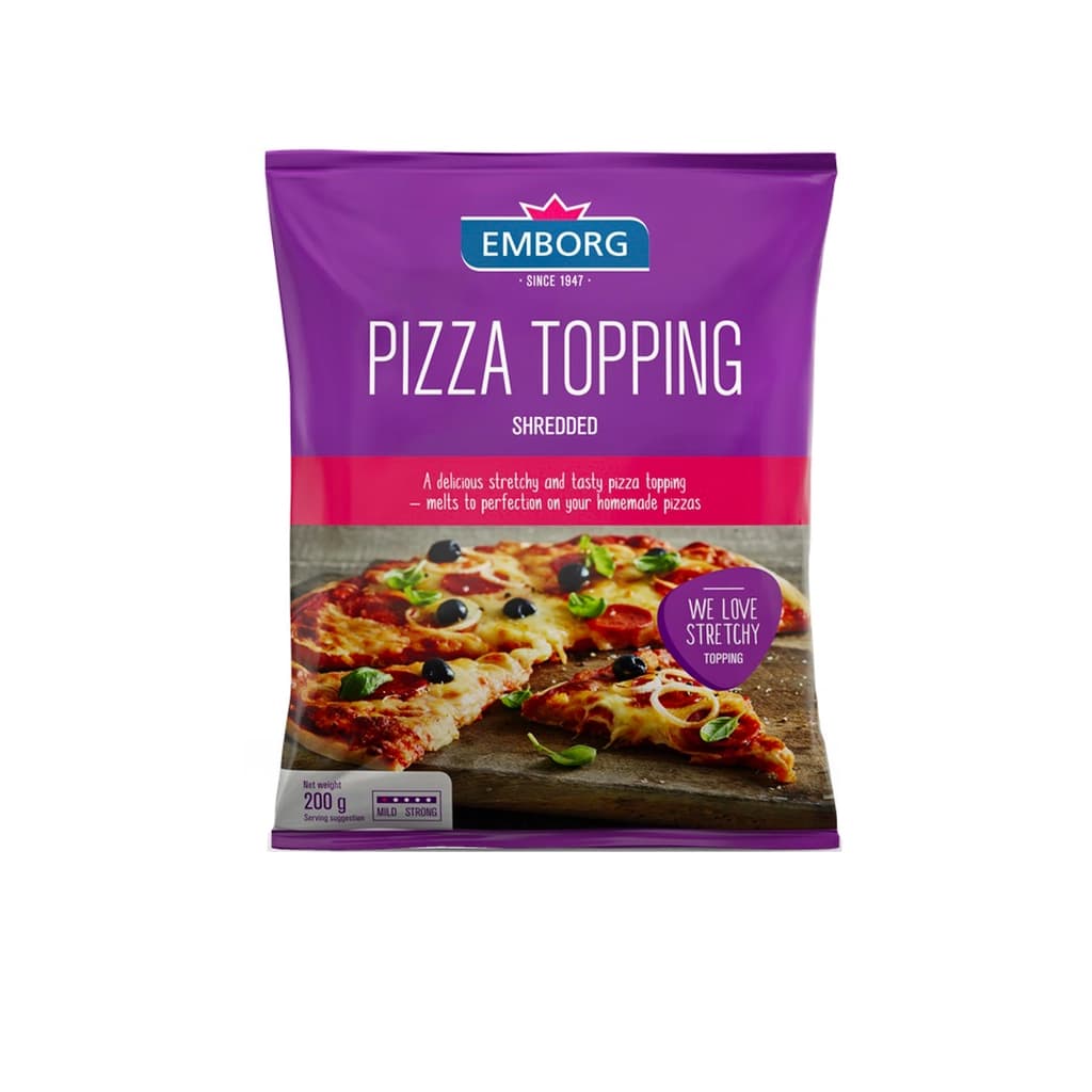 Emborg Pizza Topping Shredded Cheese 200G.