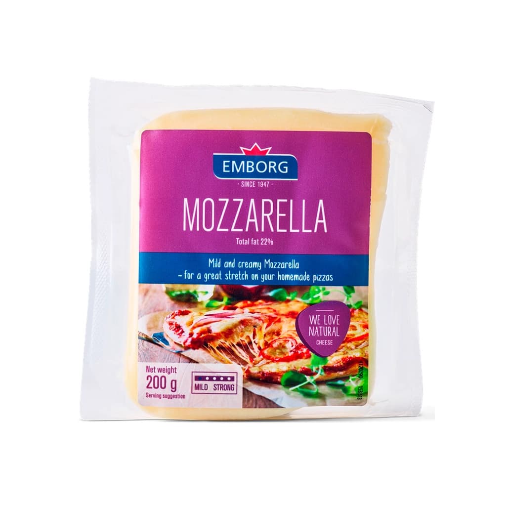 Emborg Danish Mozzarella Cheese 200G.
