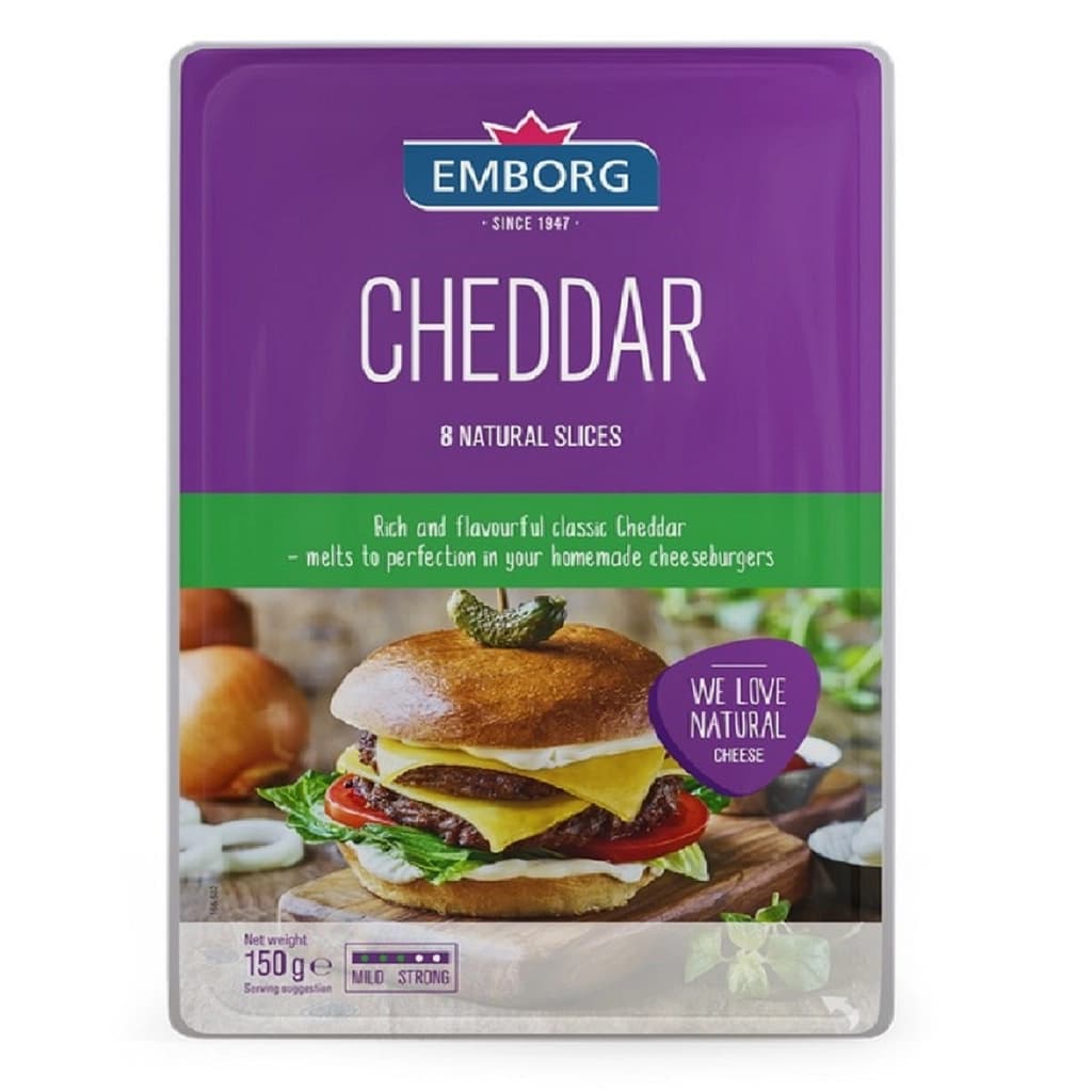 Emborg Cheddar Slices 150G.