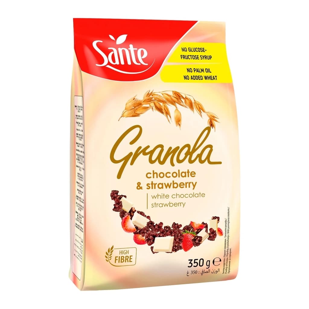 SANTE GRANOLA CHOCOLATE AND STRWBERRY 350G