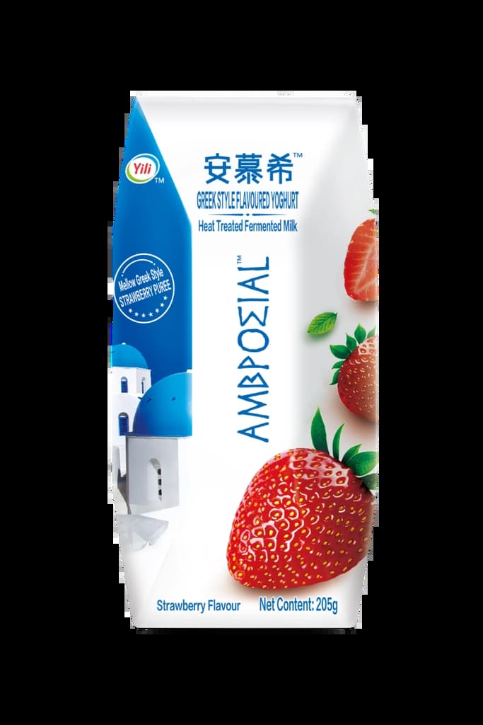Ambrosial Greek Style Yoghurt Strawberry Flavour 205G.