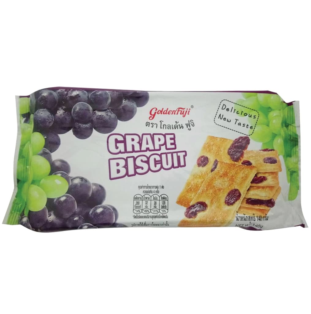 โกลเด้นฟูจิ ขนมปังกรอบสอดไส้องุ่น 140G.