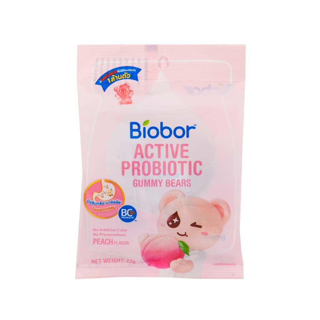 Biobor Active Probiotics Gummy Bears Peach Flavor 23g 1x8