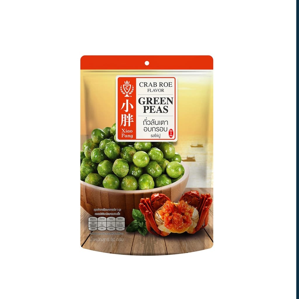 Xiaopang Green Peas Crab Roe Flavour 90G.