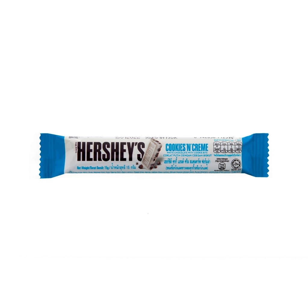 Hershey's Cookies & Creme White Chocolate with Cookie Bits 15G.