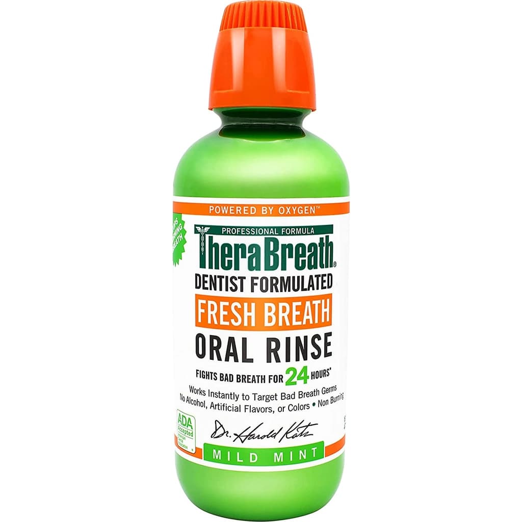 TheraBreath Fresh Breath Oral Rinse Mild Mint 473ML.