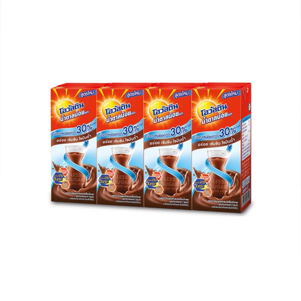 Ovaltine UHT Less Sweet 180ML. Pack 4