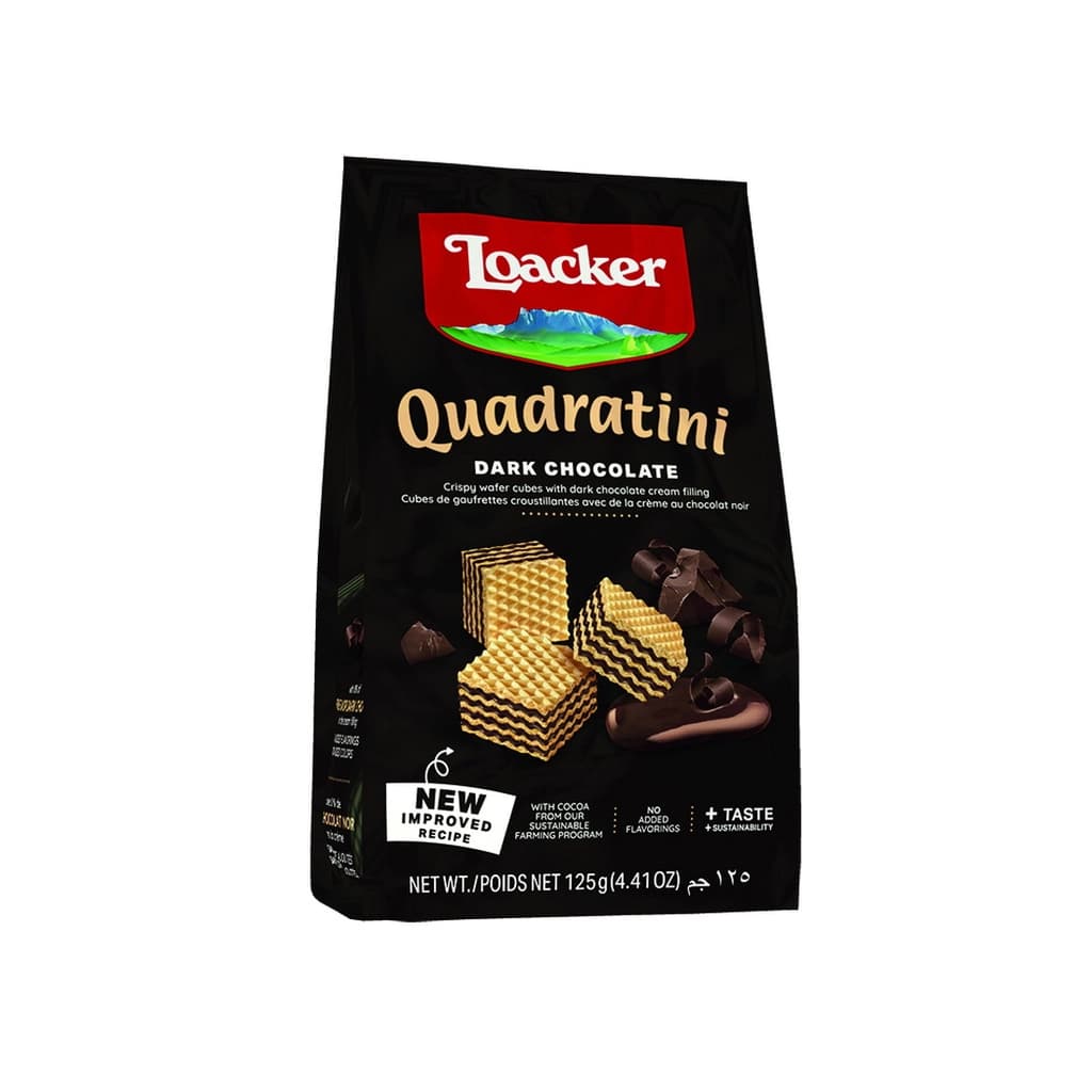 Loacker Quadratini Dark Chocolate 125G.