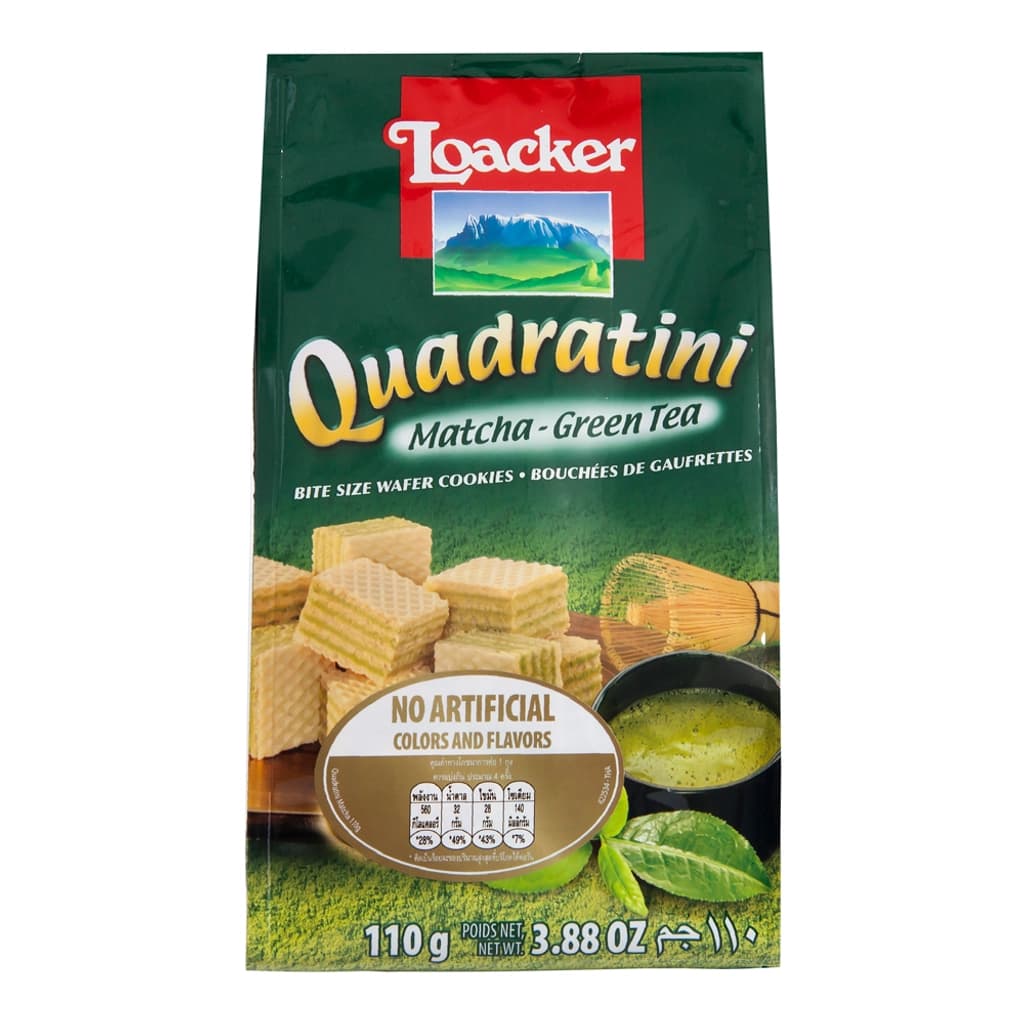 Loacker Quadratini Matcha Green Tea 110G.