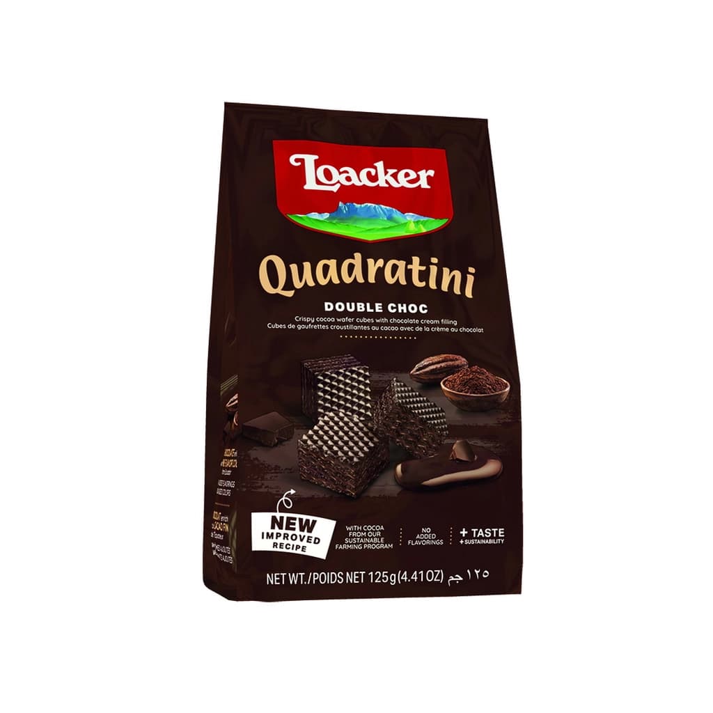 Loacker Quadratini Double Choc 125G.