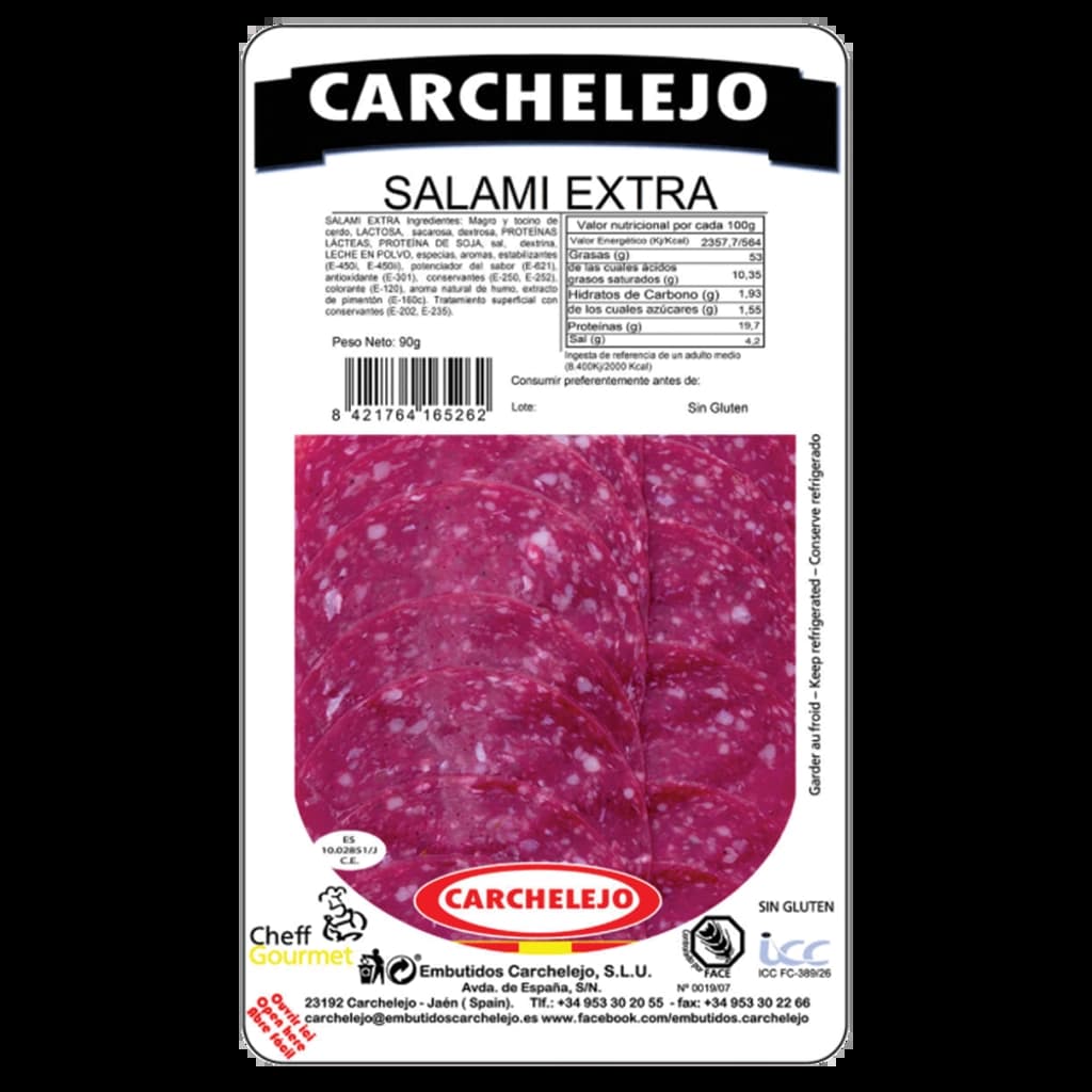 CARCHELEJO SLICE SALAMI EXTRA 90G.