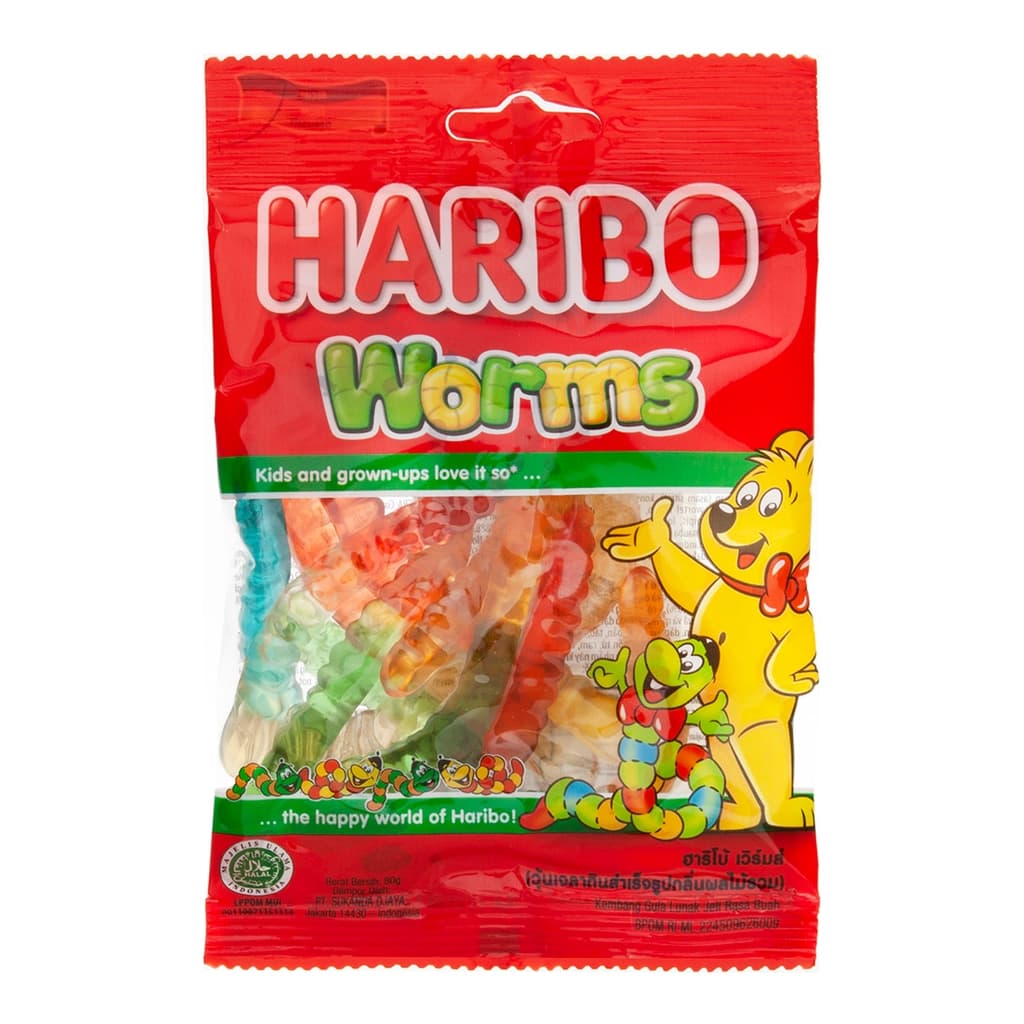 ฮาริโบ้ เวิร์มเยลลี่รสผลไม้รวม 80ก.