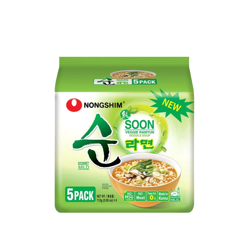 Nong Shim Instant Noodle Veggie Soon Ramyun 112G. Pack 5