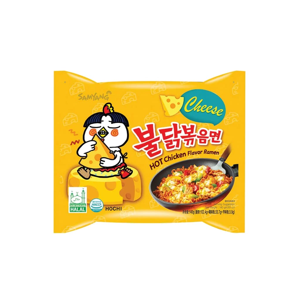 ซัมยัง ราเม้งกึ่งสำเร็จรูป แบบแห้งรสไก่กลิ่นชีสรสเผ็ด 140ก.