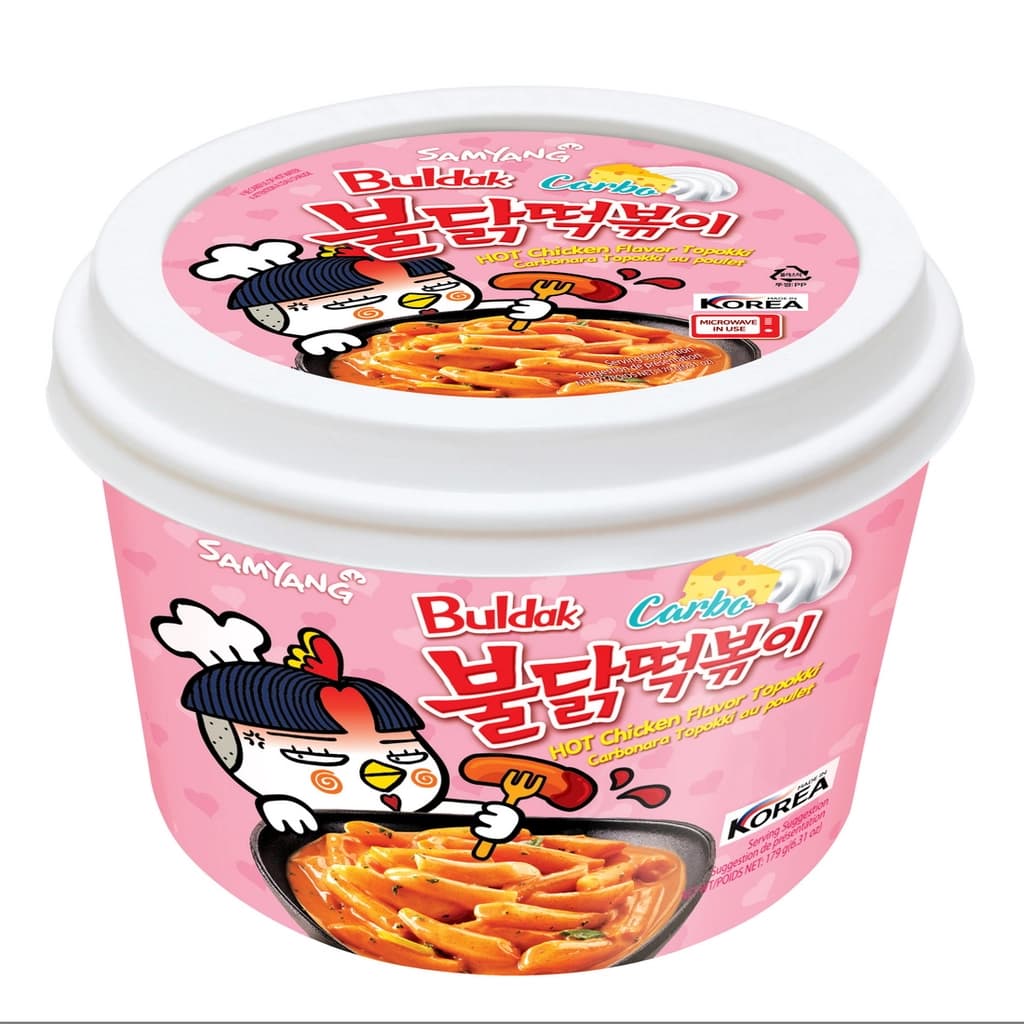 Samyang Buldak Hot Chicken Topokki Carbonara 179G.