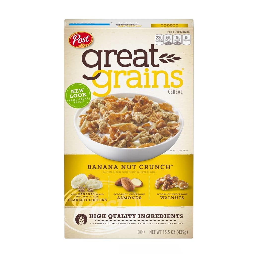 Post Great Grains Banana Nut Crunch 439G.