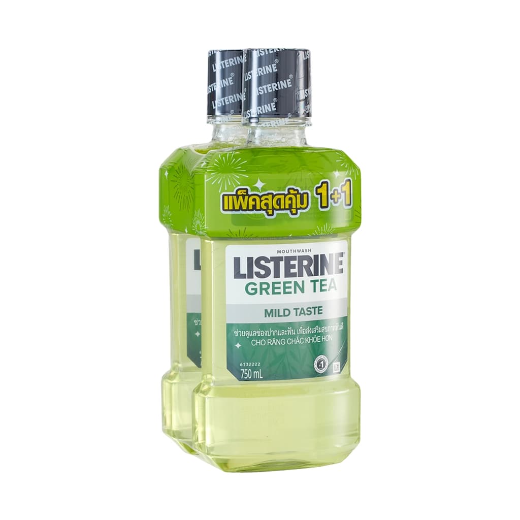 Listerine Mouthwash Natural Green Tea 750ML. Pack 2