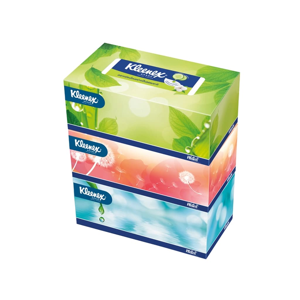 Kleenex Natural Box 135 Sheets Pack 3