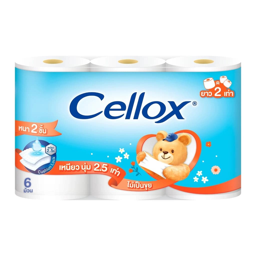 เซลล็อกซ์ พิวริฟาย กระดาษชำระซุปเปอร์เอ็กซ์ตร้า ยาว 2 เท่า 6 ม้วน