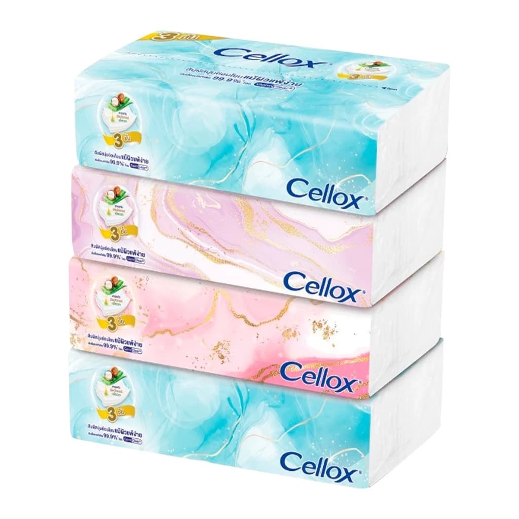 CELLOX FACIAL TISSUE 3-PLY SOFT PACK 70'S PACK4