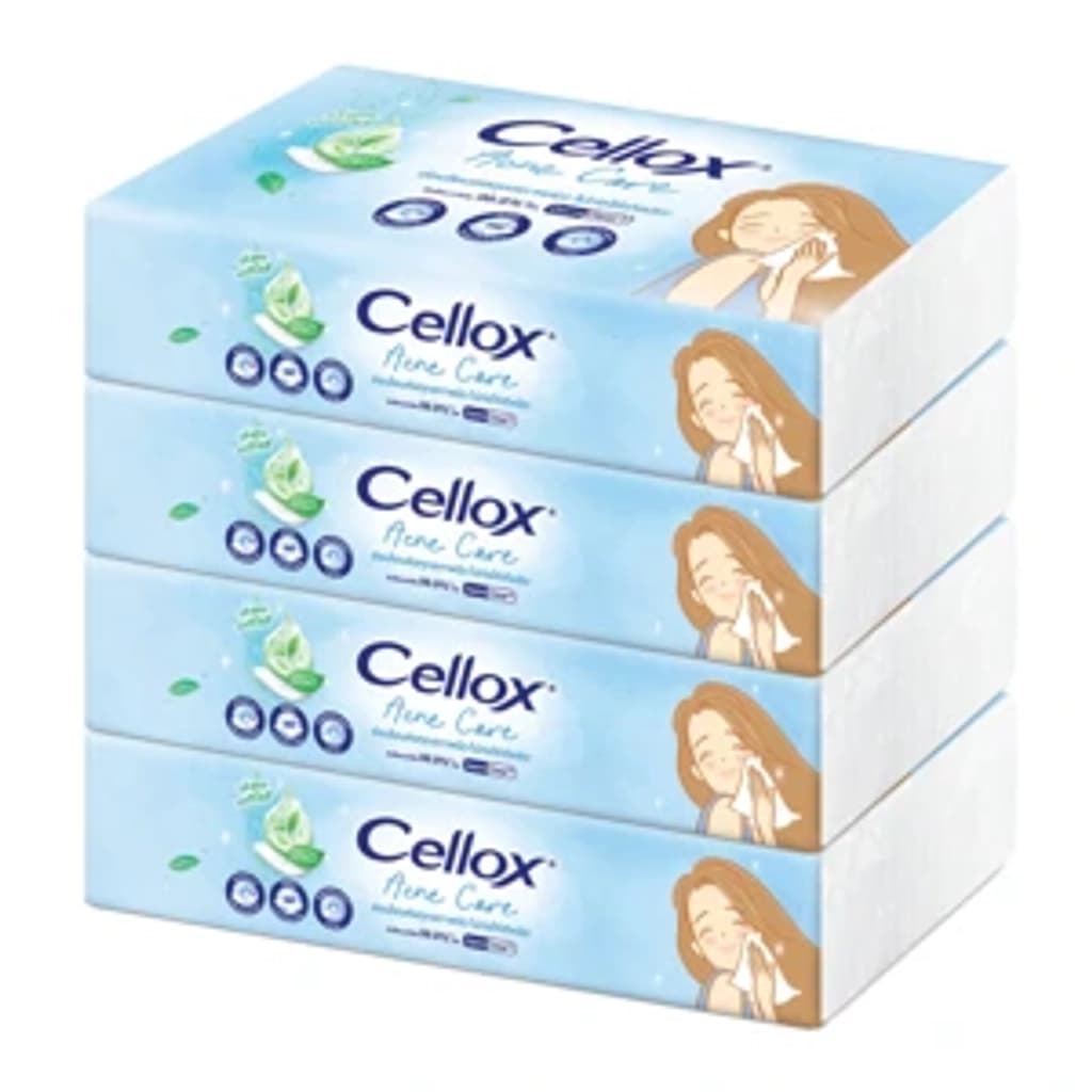 CELLOX FACIAL TISSUE ACNE CARE SOFT PACK 100'S PACK4