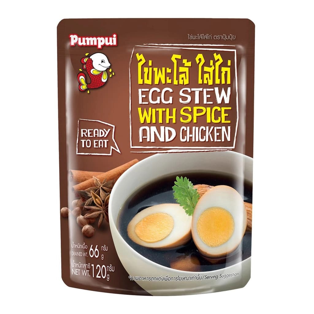 ปุ้มปุ้ย ไข่พะโล้ใส่ไก่ 120กรัม