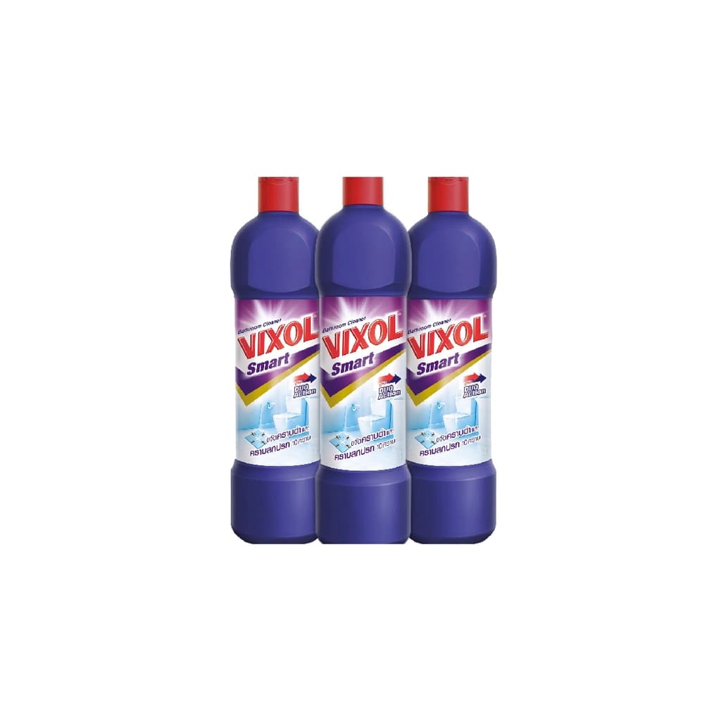 Vixol Bathroom Cleaner Duo Action Purple 900ML. Pack 3