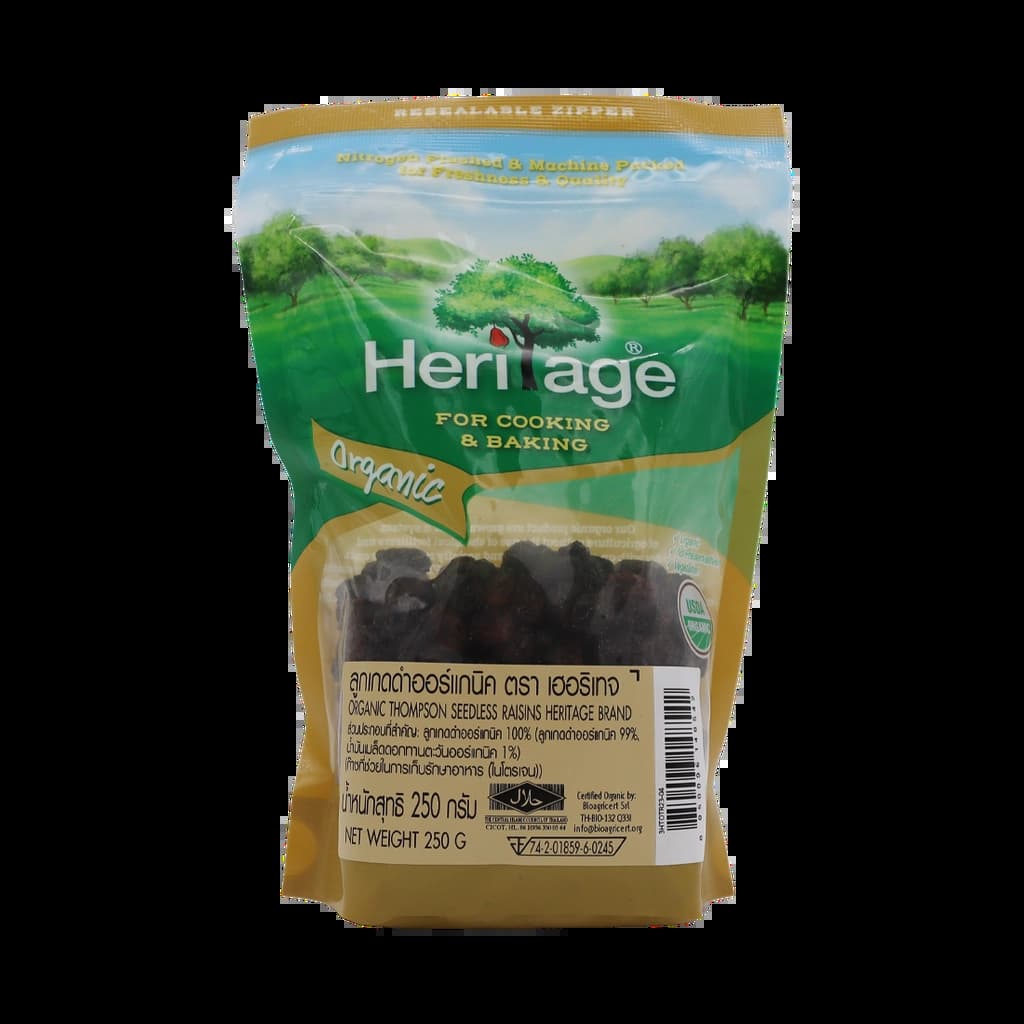 เฮอริเทจ ลูกเกดดำออร์แกนิค 250กรัม