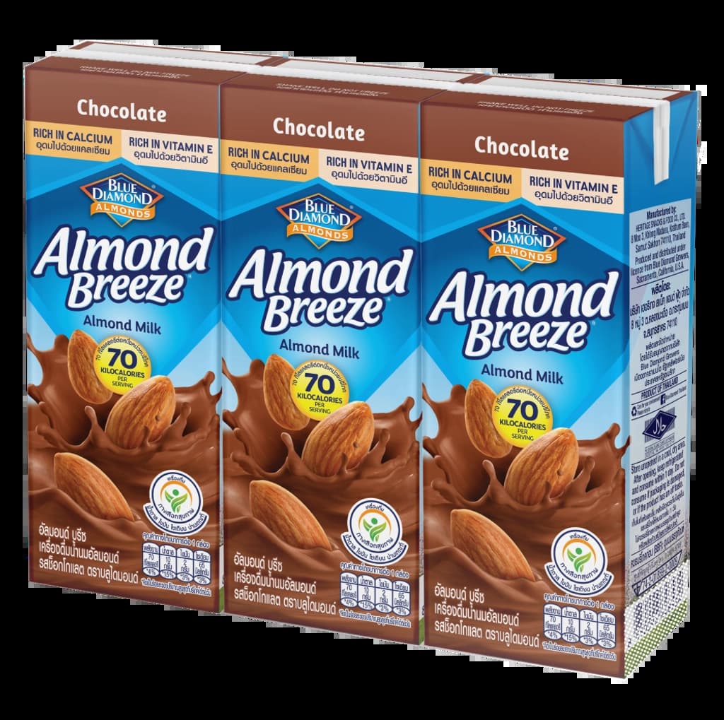 Blue Diamond Almond Breeze Chocolate Flavor Almond Milk 180ML. Pack 3