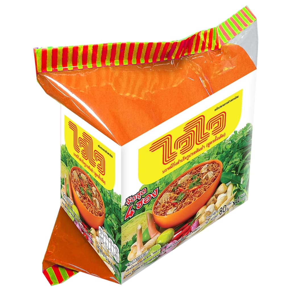 Waiwai Tom Yum Flavor Instant Noodles (Original) 80gX4