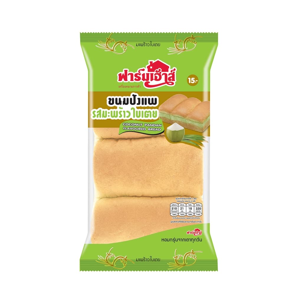 ฟาร์มเฮ้าส์ ขนมปังแพรสมะพร้าวใบเตย 140ก.