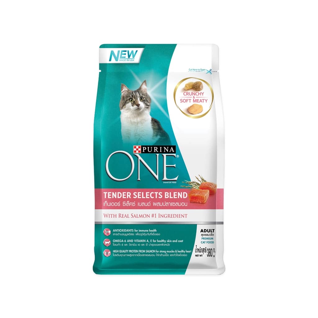Purina One Cat Food Tender Selects Blend With Real Salmon 380G.