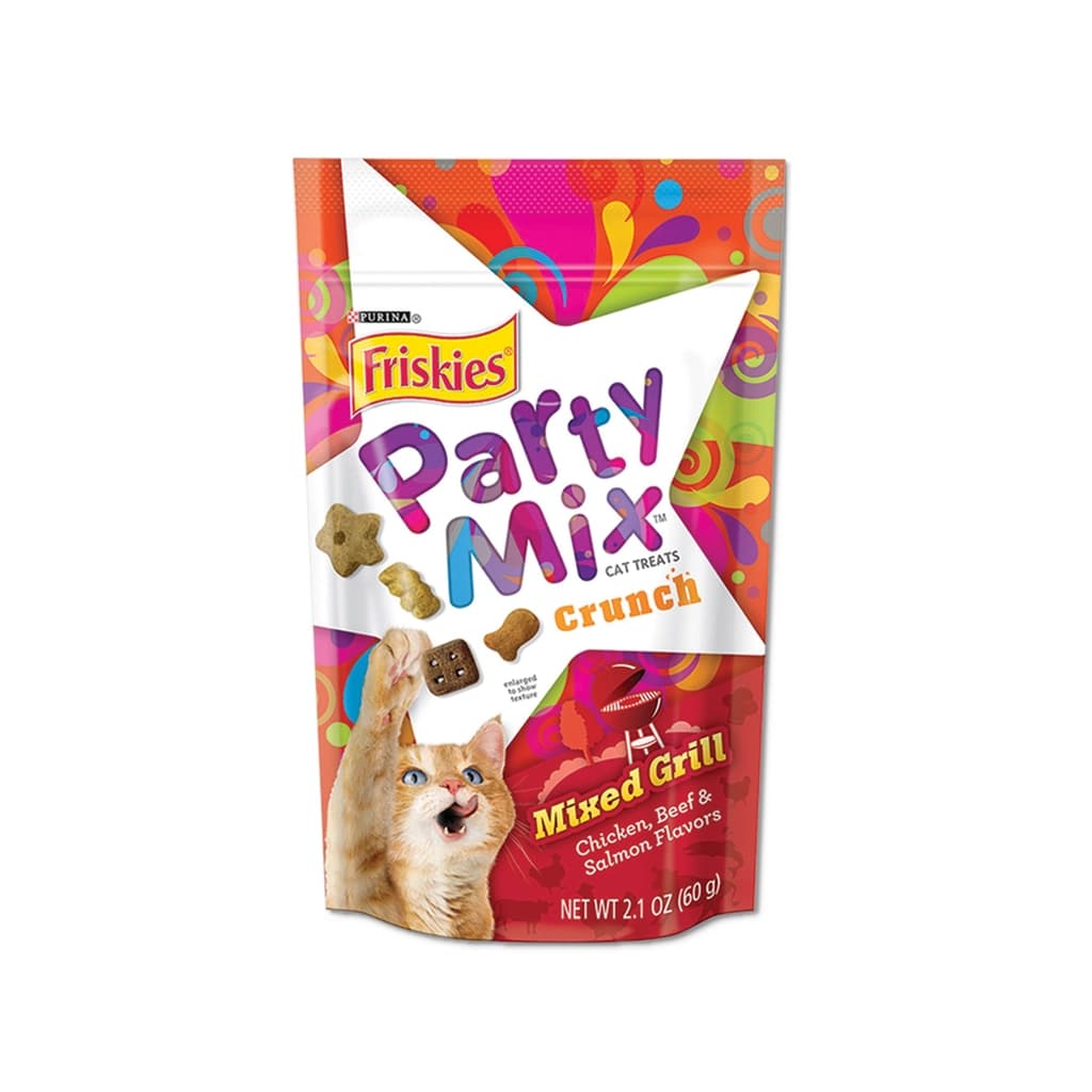 Friskies Party Mix Cat Treats Crusch Mixed Grill 60G.