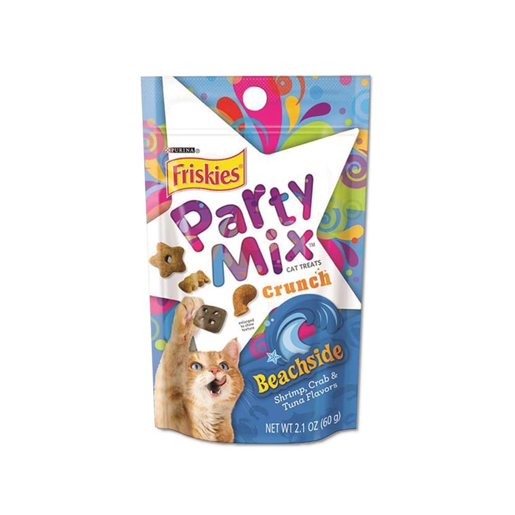 Friskies Party Mix Beachside Crunch Adult Cat Treats 60G.
