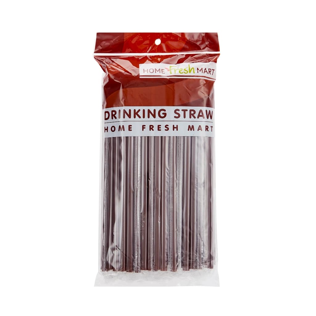 Home Fresh Mart Drinking Straw (Brown) 24CM. 80PCS.