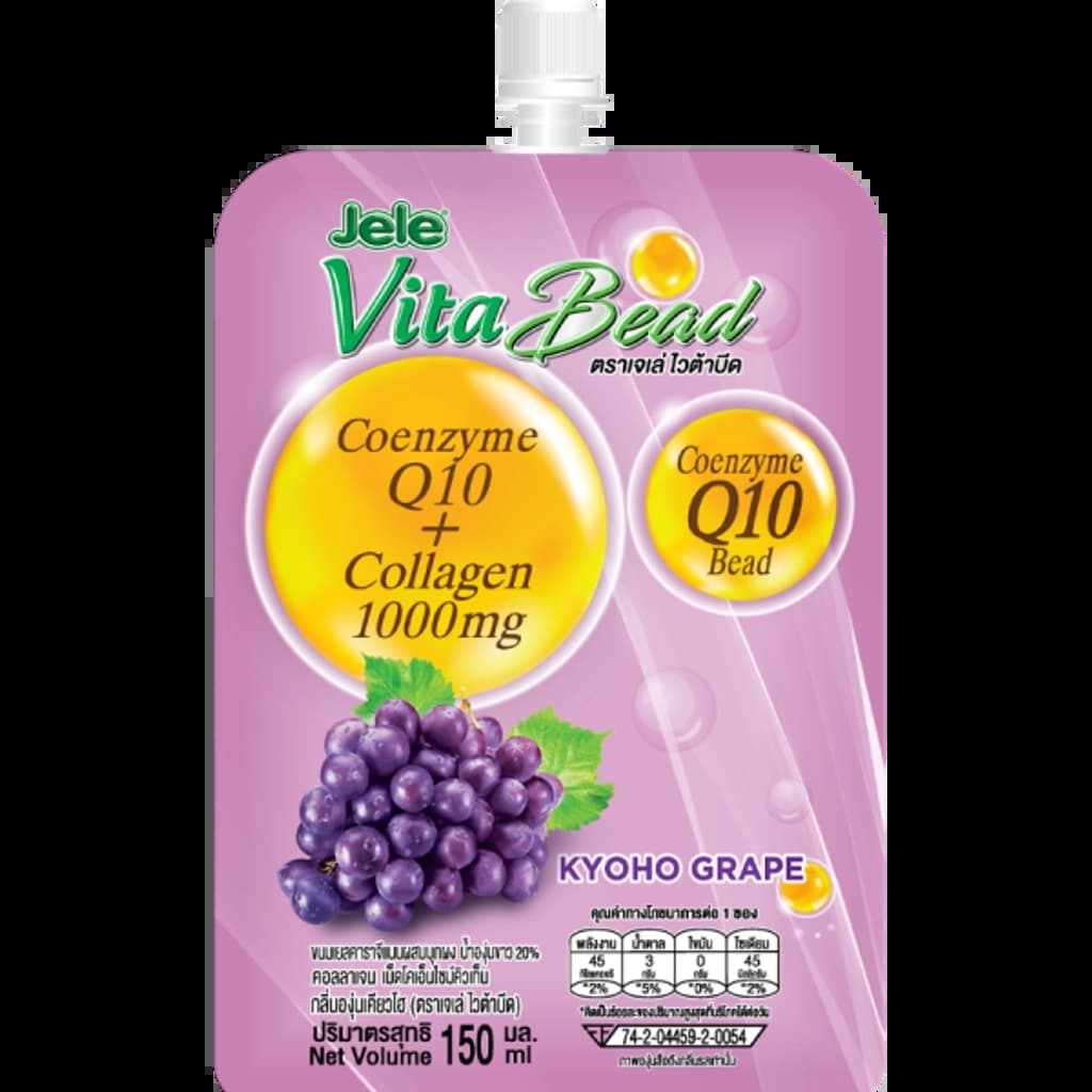 Jele Vita Bead CoQ10 + Collagen Kyoho Grape 150ML.