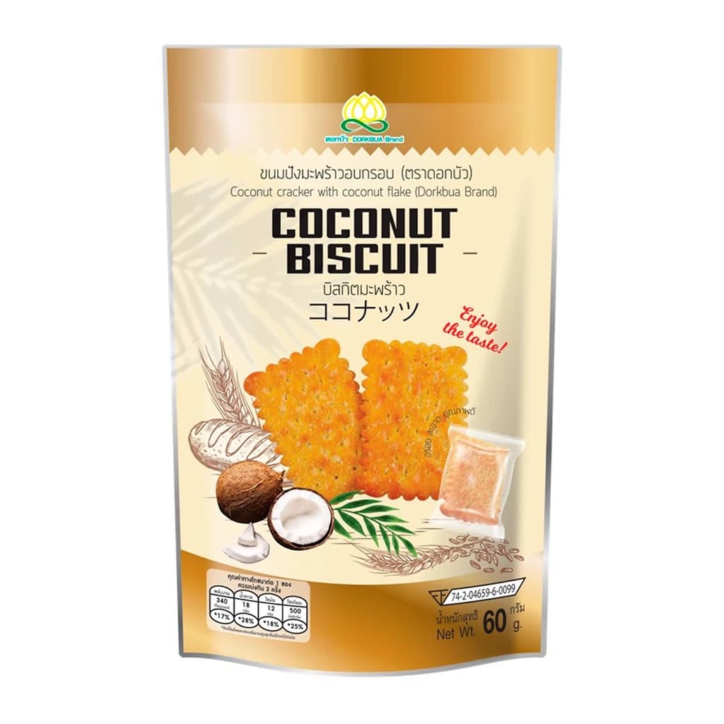 Dorkbua Cracker With Coconut 60G.