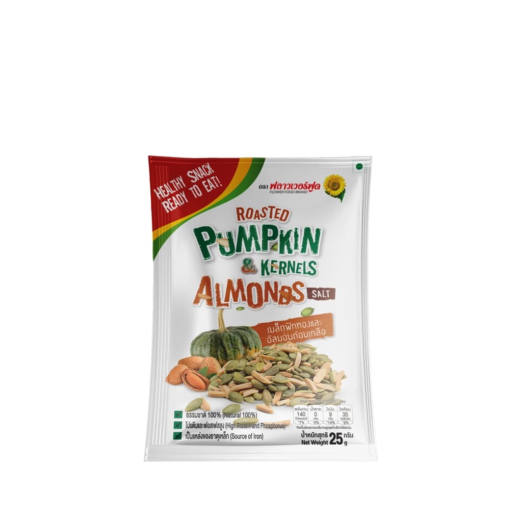 Flower Food Roasted  Pumpkin Kernels and Salted Almonds 25G.
