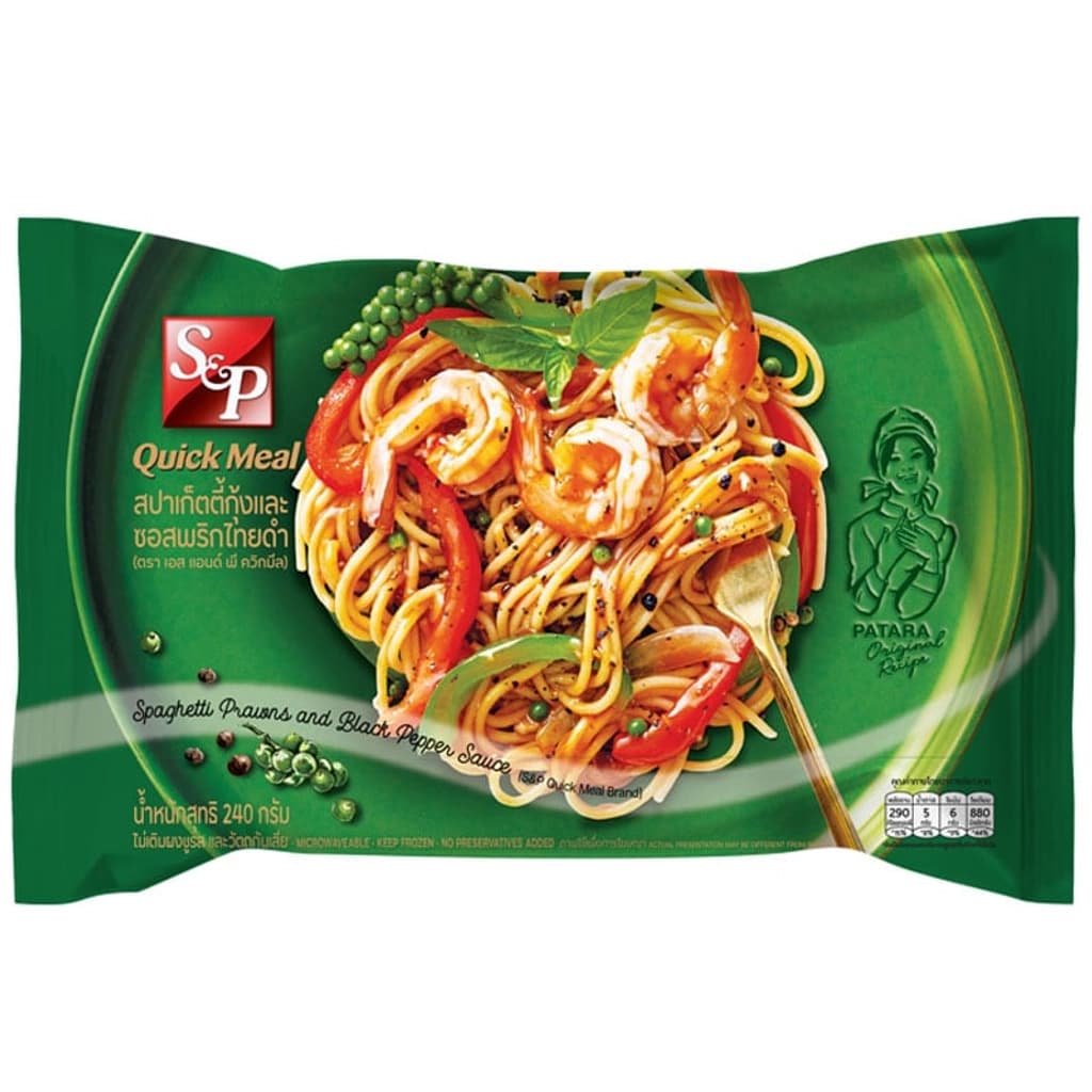 S&P Spaghetti Prawns & Blacks 240G.