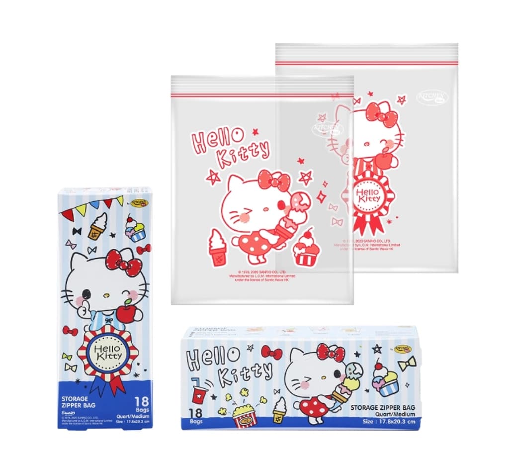 Hello Kitty Zip Bag size M Pack 18