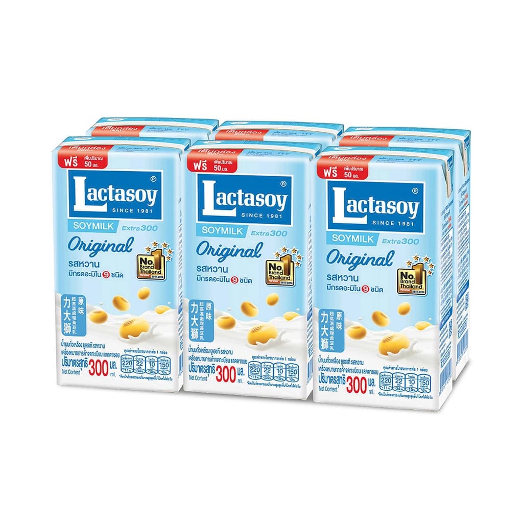 Lactasoy UHT Soy Milk Classic Sweet Flavor 300ML. Pack 6
