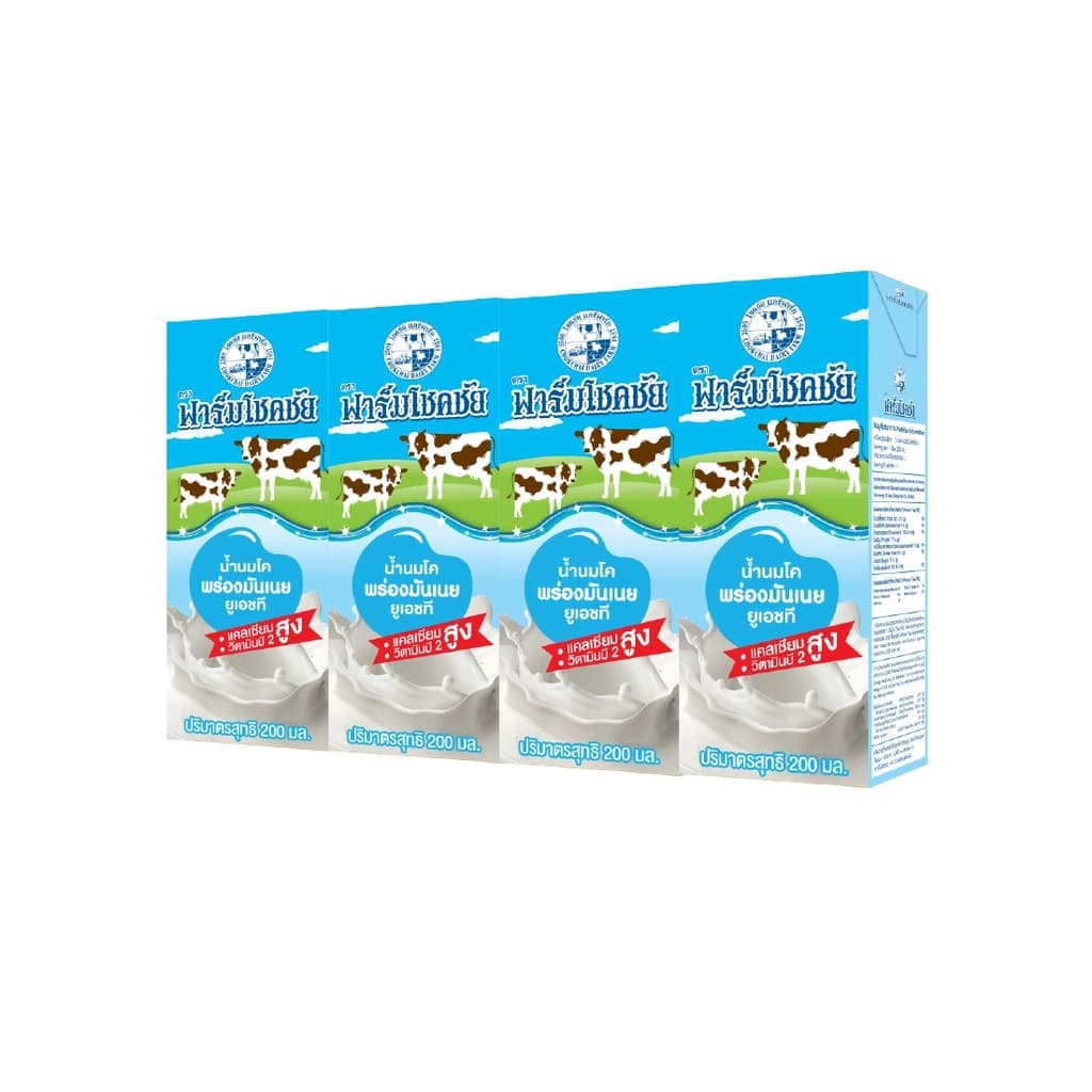 Chokchai Farm Cow Milk Low Fat 200ML. Pack 4