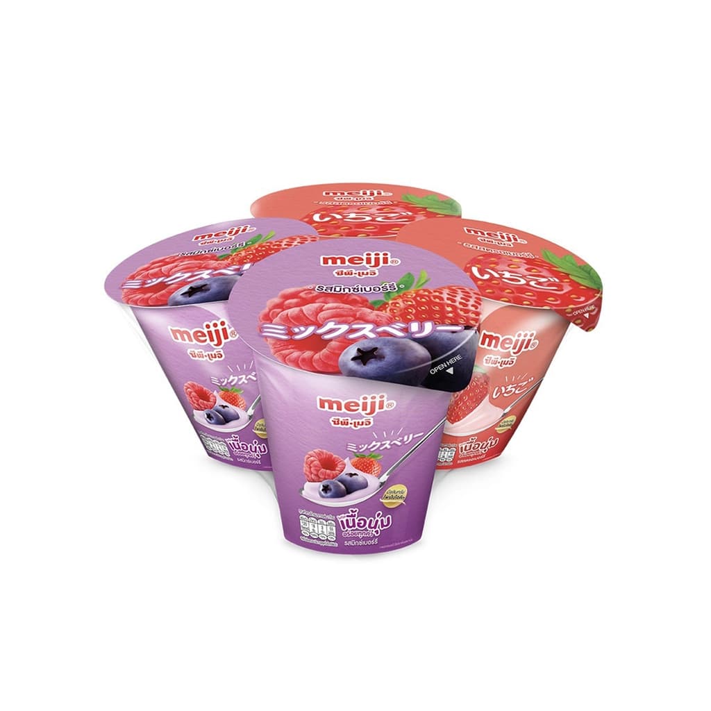 Meiji Yoghurt Strawberry&Mix 4X140G.