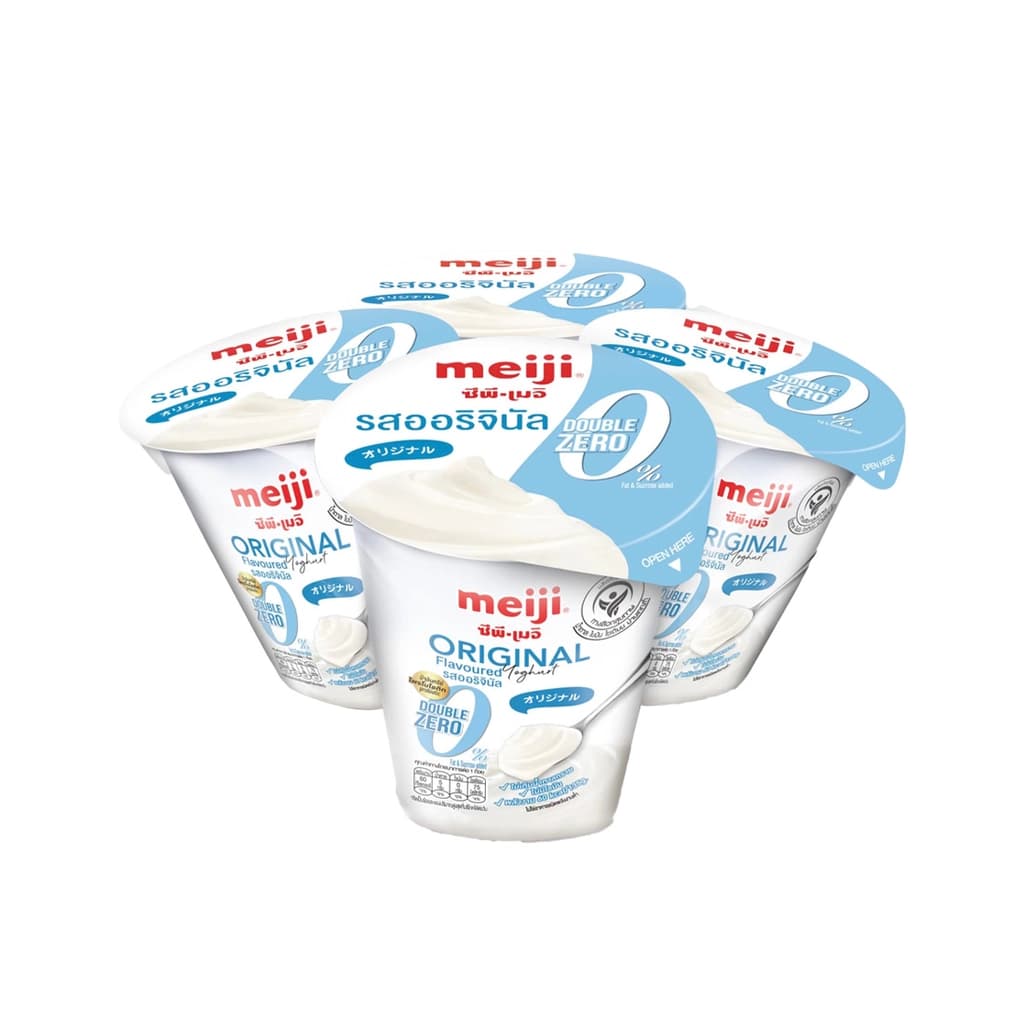 Meiji Yoghurt Fat Free Original Flavoured 135G. Pack 4